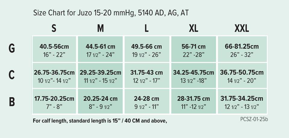 juzo-size-charts